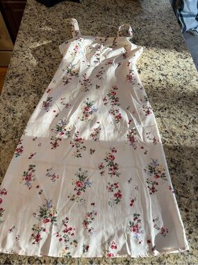 RIHOAS Cream Floral Smocked Top with Pink & Green Accents